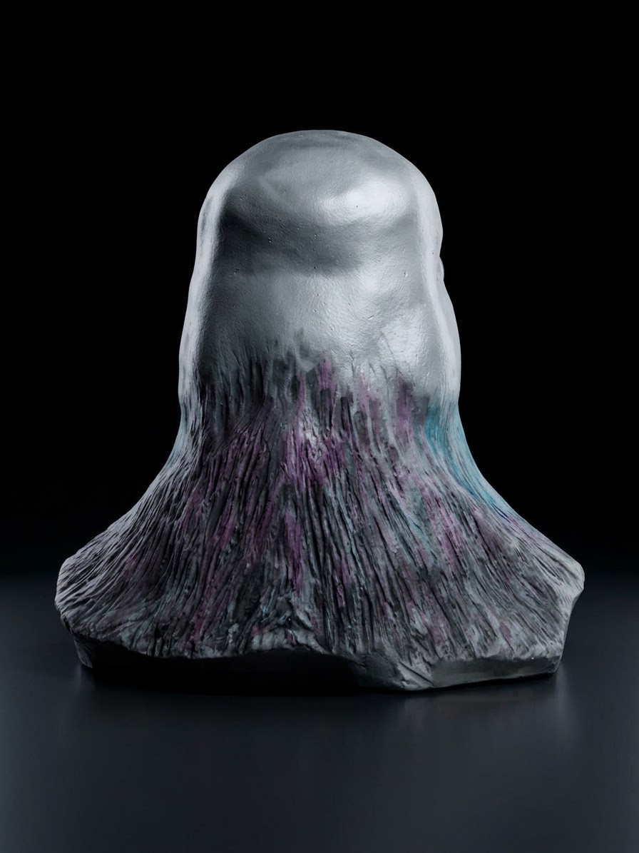 The pigeon mask from the back